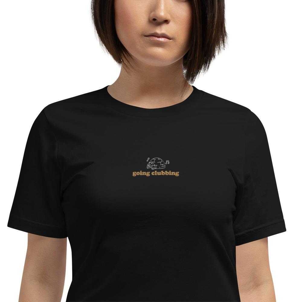 Igloo Going Clubbing | Embroidered Short-Sleeve Unisex T-Shirt | Club Penguin Threads and Thistles Inventory 