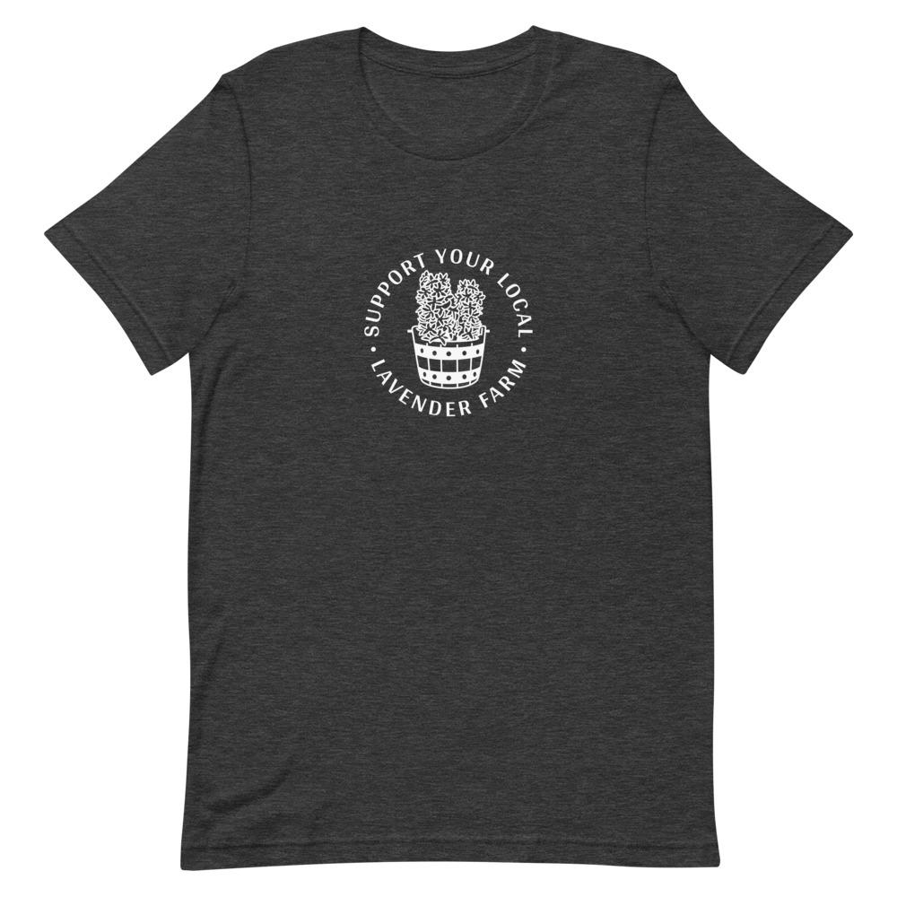 Lavender Farm | Short-Sleeve Unisex T-Shirt | Animal Crossing Threads and Thistles Inventory Dark Grey Heather S 