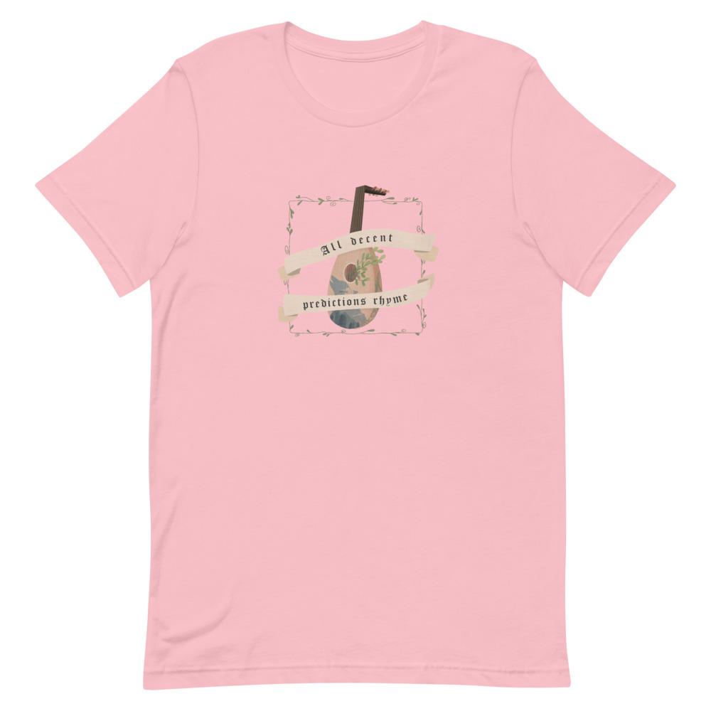 Predictions Rhyme | Short-Sleeve Unisex T-Shirt | The Witcher Threads and Thistles Inventory Pink S 