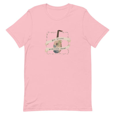 Predictions Rhyme | Short-Sleeve Unisex T-Shirt | The Witcher Threads and Thistles Inventory Pink S 
