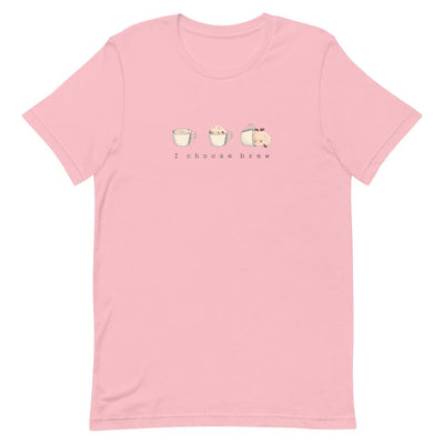 I Choose Brew | Short-Sleeve Unisex T-Shirt | Pokemon Threads and Thistles Inventory Pink S 