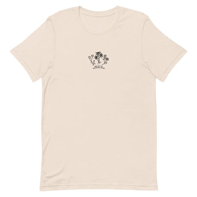 BRB Out of Inventory Space | Embroidered Short-Sleeve Unisex T-Shirt | Animal Crossing Threads and Thistles Inventory Soft Cream S 