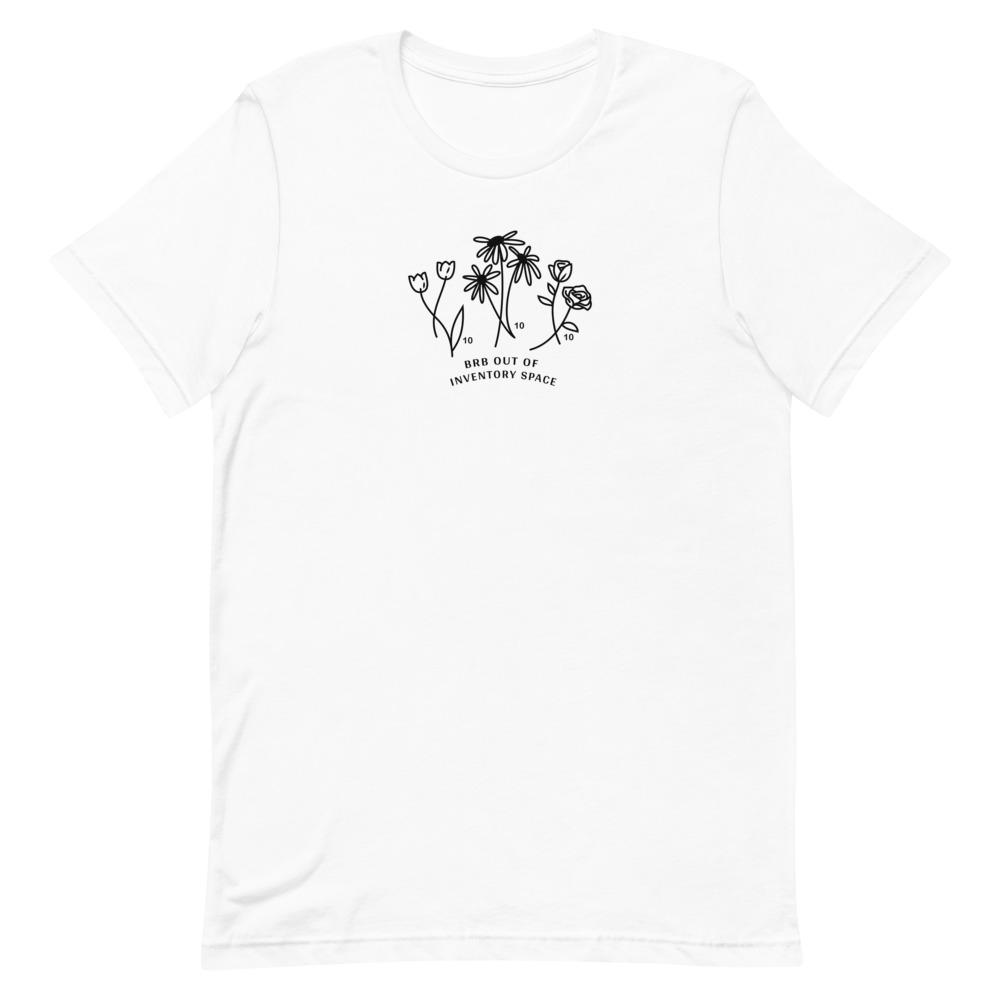 BRB Out Of Inventory | Short-Sleeve Unisex T-Shirt | Animal Crossing Threads and Thistles Inventory White S 