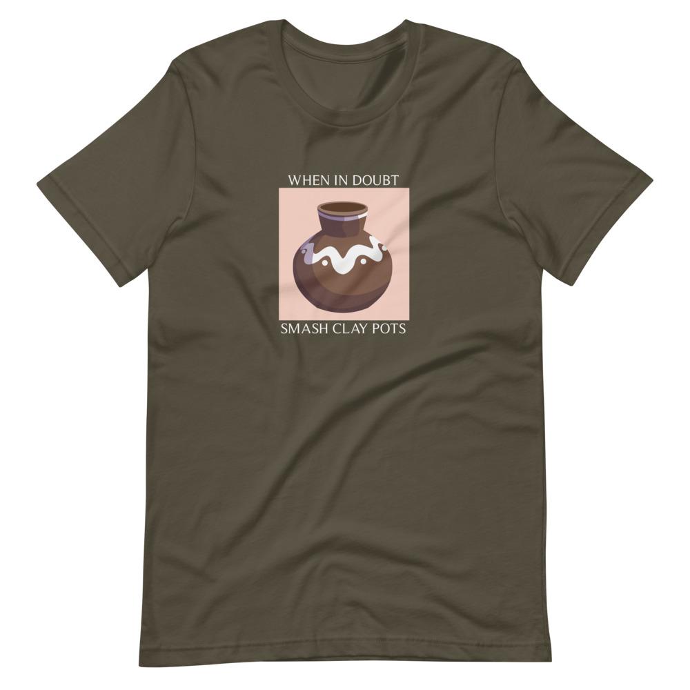 Smash Clay Pots | Short-Sleeve Unisex T-Shirt | The Legend of Zelda Threads and Thistles Inventory Army S 