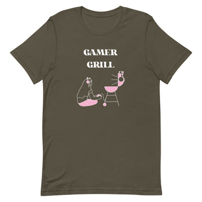 Gamer Grill | Short-sleeve unisex t-shirt | Feminist Gamer Threads and Thistles Inventory Army S 