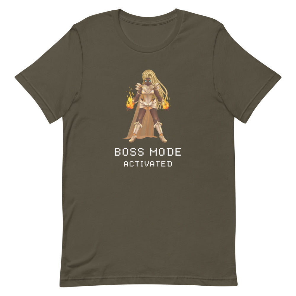 Boss Mode | Short-sleeve unisex t-shirt | Feminist gamer Threads and Thistles Inventory Army S 