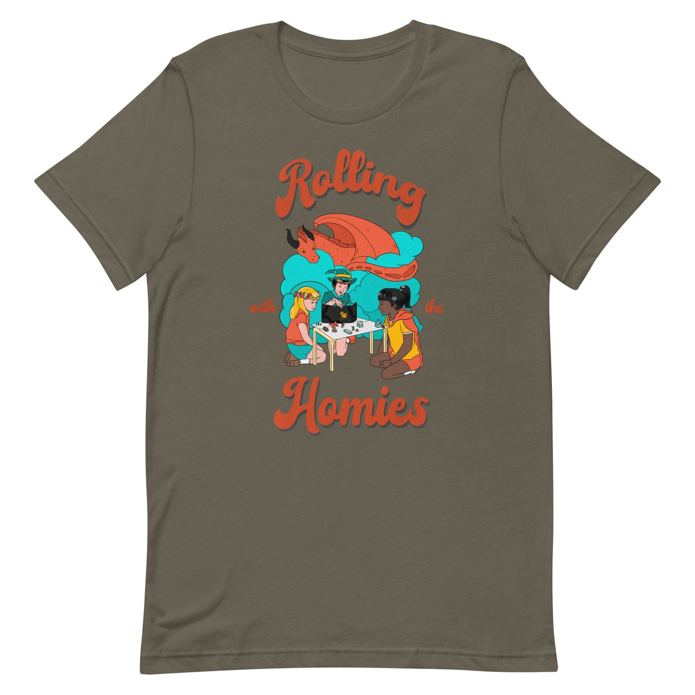 Rolling with the Homies | Unisex t-shirt | Retro Gaming Threads & Thistles Inventory Army S 
