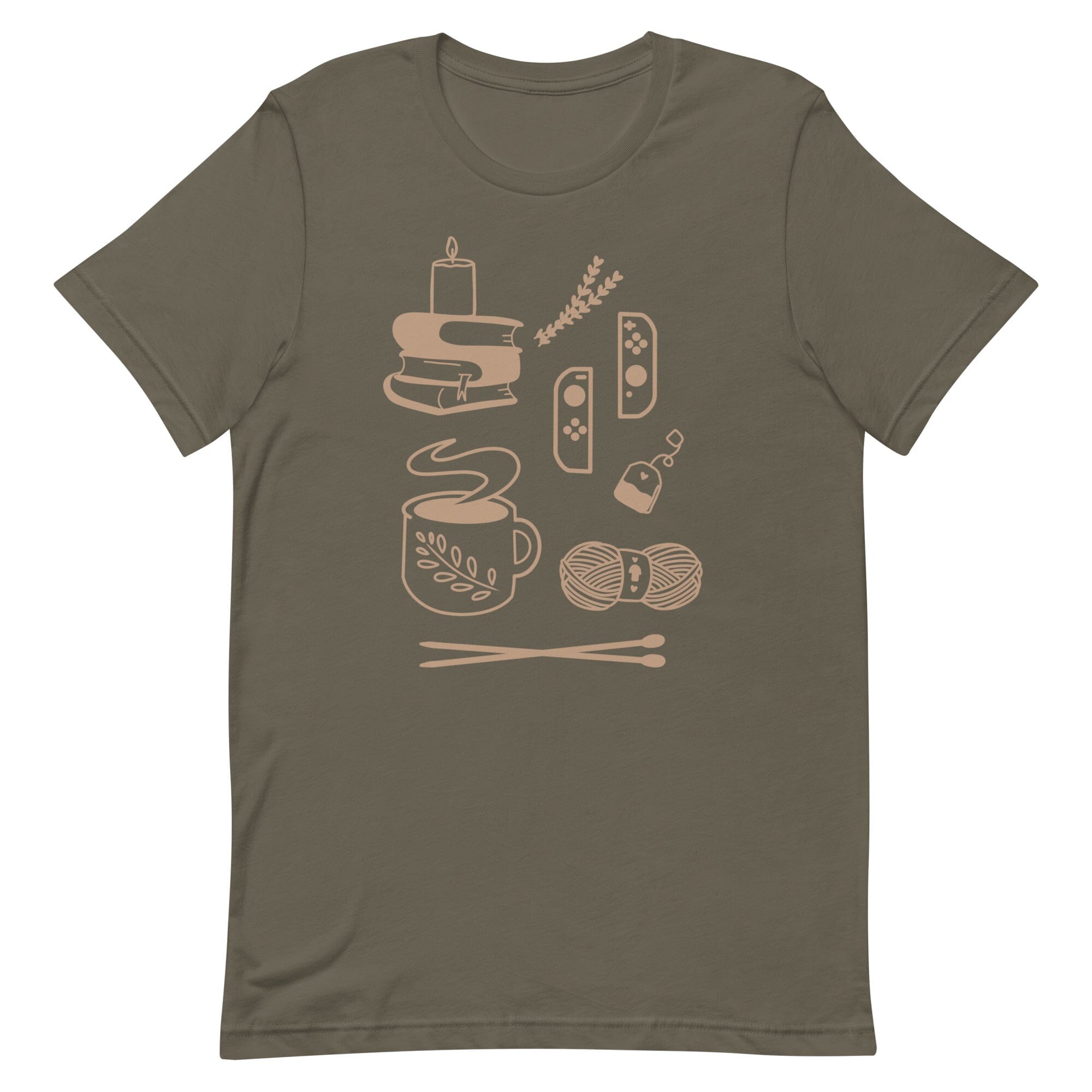 Cozy Hobbies | Unisex t-shirt | Cozy Gamer Threads & Thistles Inventory Army S 