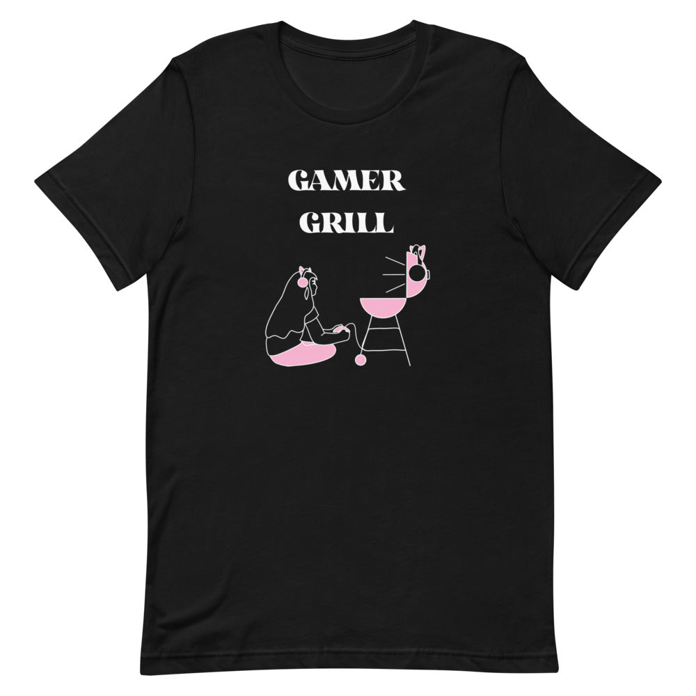 Gamer Grill | Short-sleeve unisex t-shirt | Feminist Gamer Threads and Thistles Inventory Black XS 