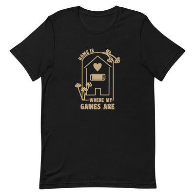 Where my Games Are | Unisex t-shirt | Cozy Gamer Threads and Thistles Inventory Black XS 