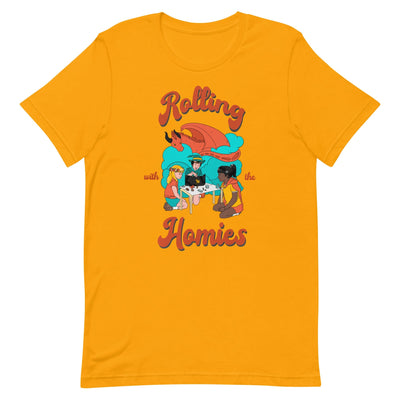 Rolling with the Homies | Unisex t-shirt | Retro Gaming Threads & Thistles Inventory Gold S 