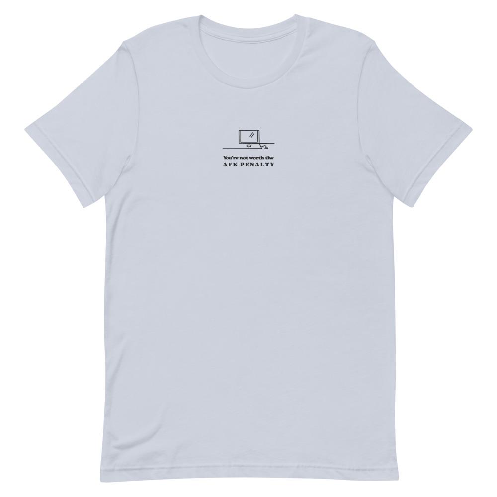 AFK Penalty | Embroidered Short-Sleeve Unisex T-Shirt | FPS/TPS Threads and Thistles Inventory Light Blue XS 