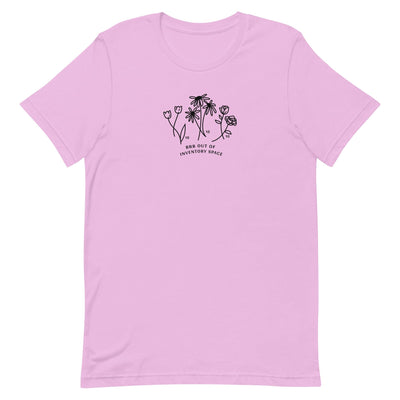 BRB Out Of Inventory | Short-Sleeve Unisex T-Shirt | Animal Crossing T-Shirt Threads and Thistles Inventory Lilac S 