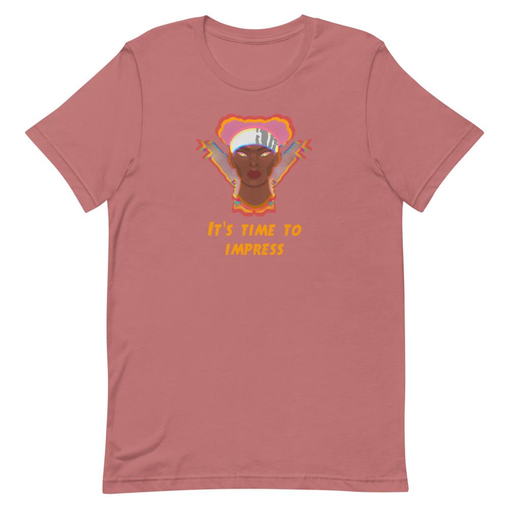 Time to Impress | Short-Sleeve Unisex T-Shirt | Apex Legends Threads and Thistles Inventory Mauve S 