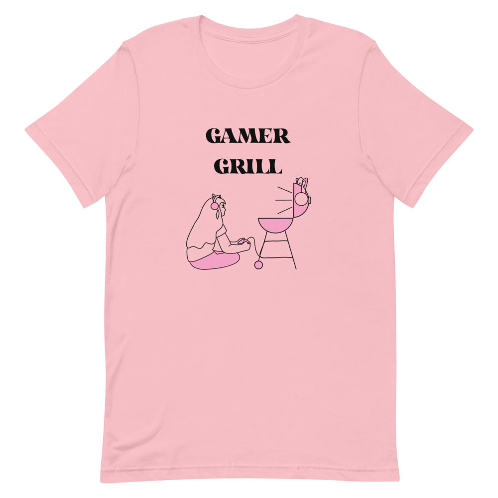 Gamer Grill | Short-sleeve unisex t-shirt | Feminist Gamer Threads and Thistles Inventory Pink S 