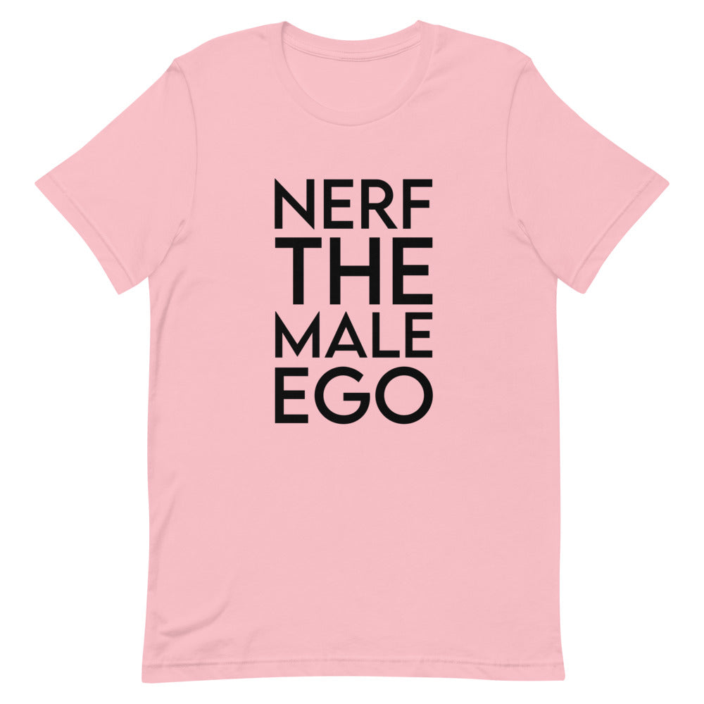 Nerf the Male Ego | Short-sleeve unisex t-shirt | Feminist Gamer Threads and Thistles Inventory Pink S 
