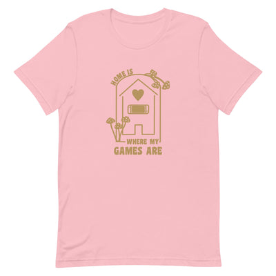 Where my Games Are | Unisex t-shirt | Cozy Gamer Threads and Thistles Inventory Pink S 