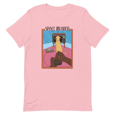 Space Invader | Unisex t-shirt | Retro Gaming Threads & Thistles Inventory Pink S 