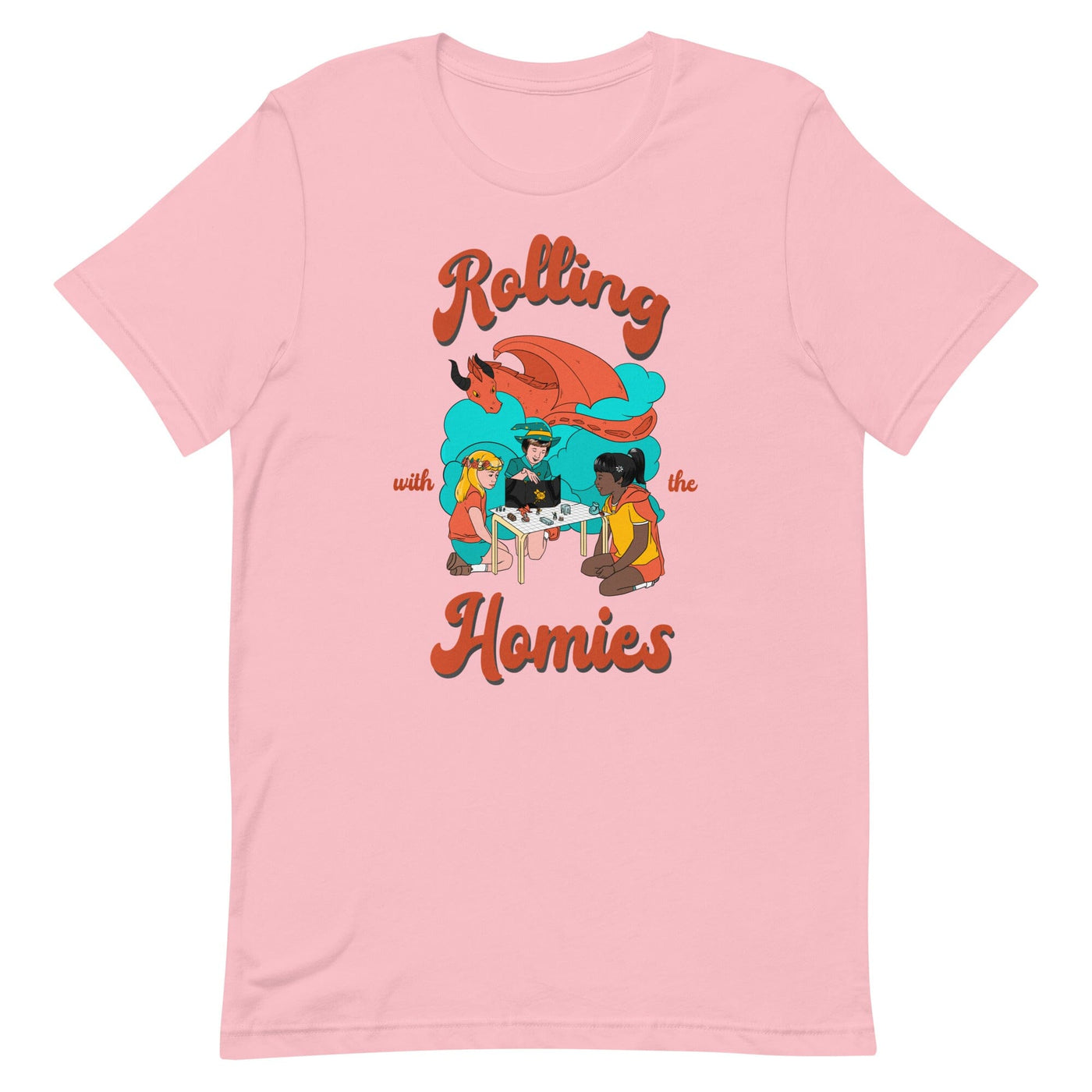 Rolling with the Homies | Unisex t-shirt | Retro Gaming Threads & Thistles Inventory Pink S 