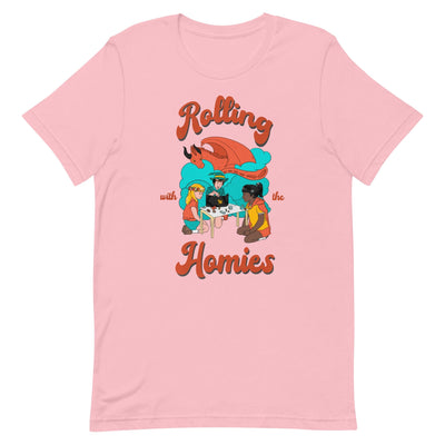 Rolling with the Homies | Unisex t-shirt | Retro Gaming Threads & Thistles Inventory Pink S 