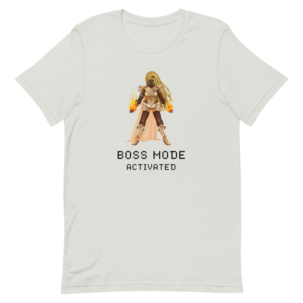 Boss Mode | Short-sleeve unisex t-shirt | Feminist gamer Threads and Thistles Inventory Silver S 
