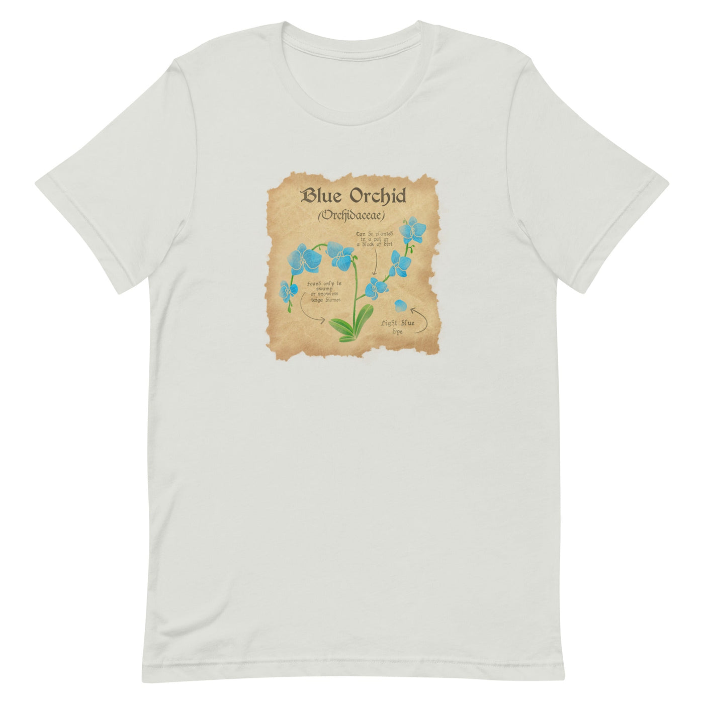 Blue Orchid | Unisex t-shirt | Minecraft Threads and Thistles Inventory Silver S 