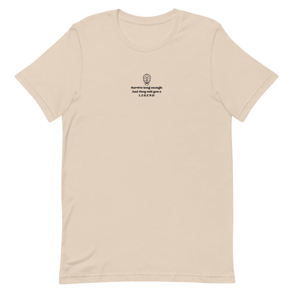 Legend | Embroidered Short-Sleeve Unisex T-Shirt | Apex Legends Threads and Thistles Inventory Soft Cream S 