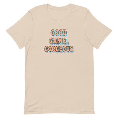 Good Game, Gorgeous Unisex t-shirt Threads and Thistles Inventory Soft Cream XS 