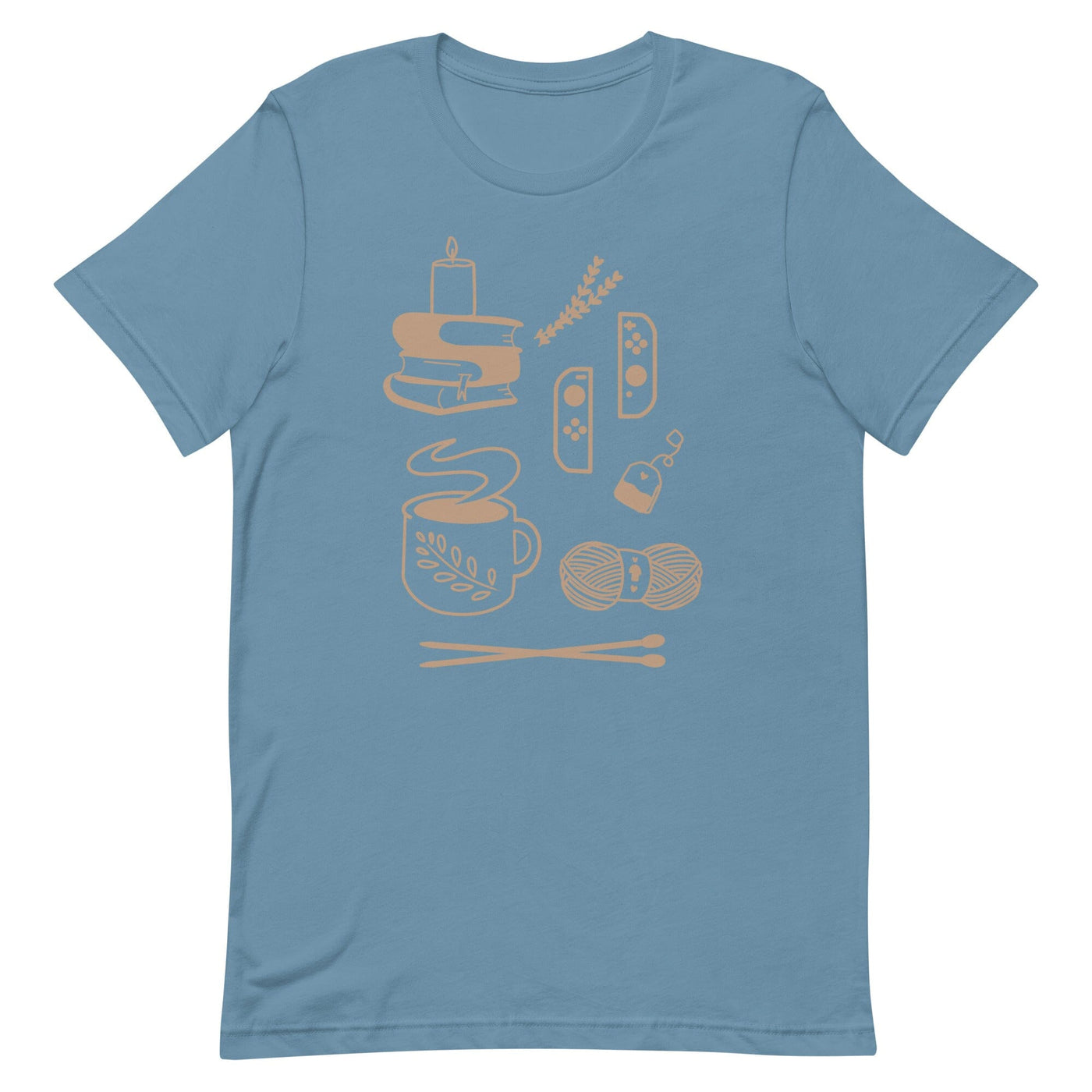 Cozy Hobbies | Unisex t-shirt | Cozy Gamer Threads & Thistles Inventory Steel Blue S 