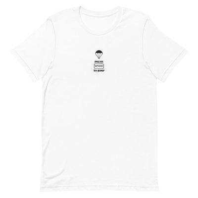 Space to Jump | Short-Sleeve Unisex T-Shirt | Fortnite Threads and Thistles Inventory White XS 