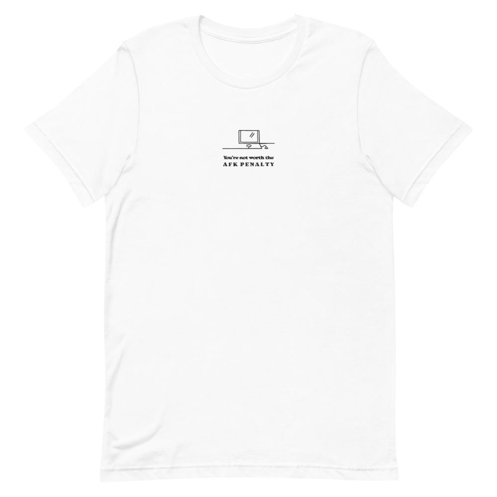 AFK Penalty | Embroidered Short-Sleeve Unisex T-Shirt | FPS/TPS Threads and Thistles Inventory White XS 