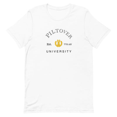 Piltover Univerity | Short-sleeve unisex t-shirt | League of Legends Threads and Thistles Inventory White XS 