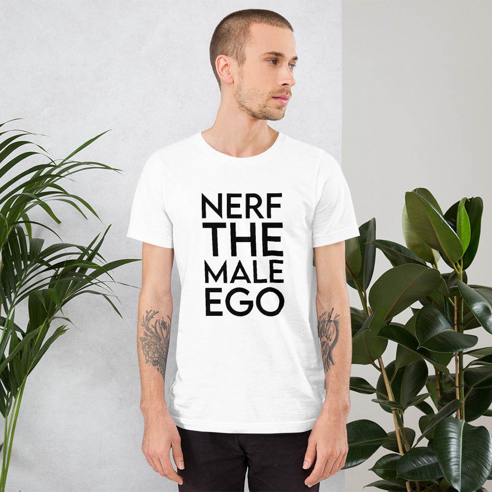 Nerf the Male Ego | Short-sleeve unisex t-shirt | Feminist Gamer Threads and Thistles Inventory 