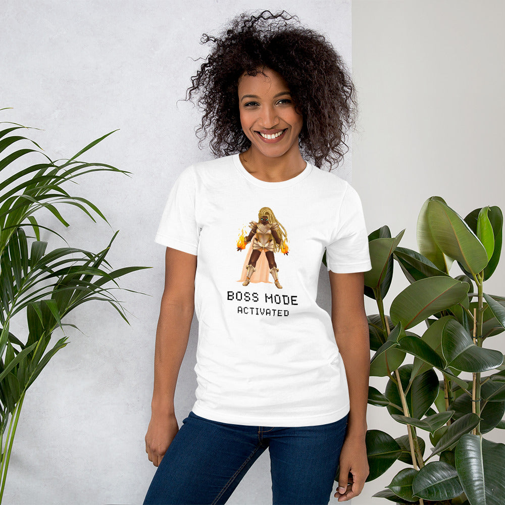Boss Mode | Short-sleeve unisex t-shirt | Feminist gamer Threads and Thistles Inventory 