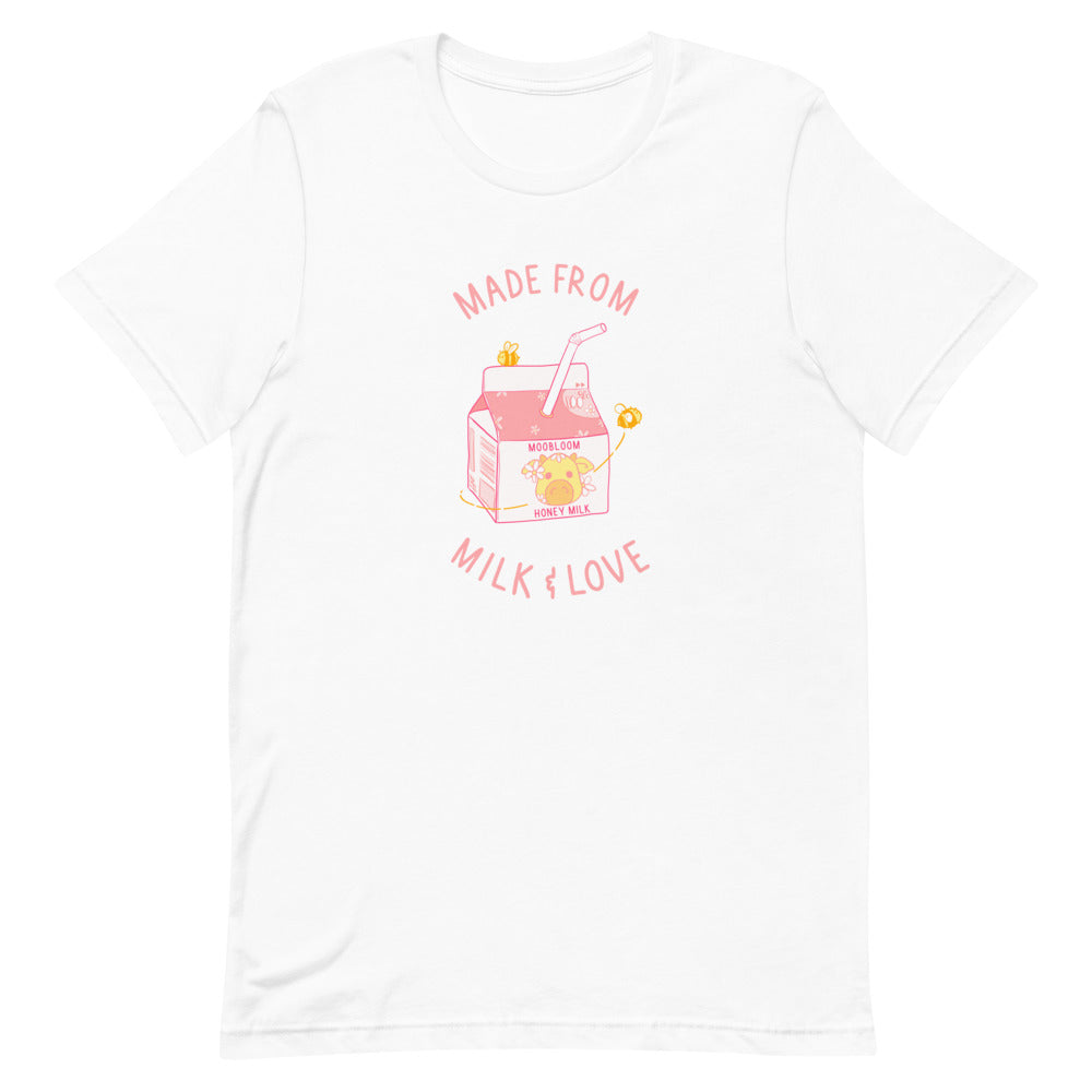Milk and Love | Unisex t-shirt | Minecraft Threads and Thistles Inventory White XS 