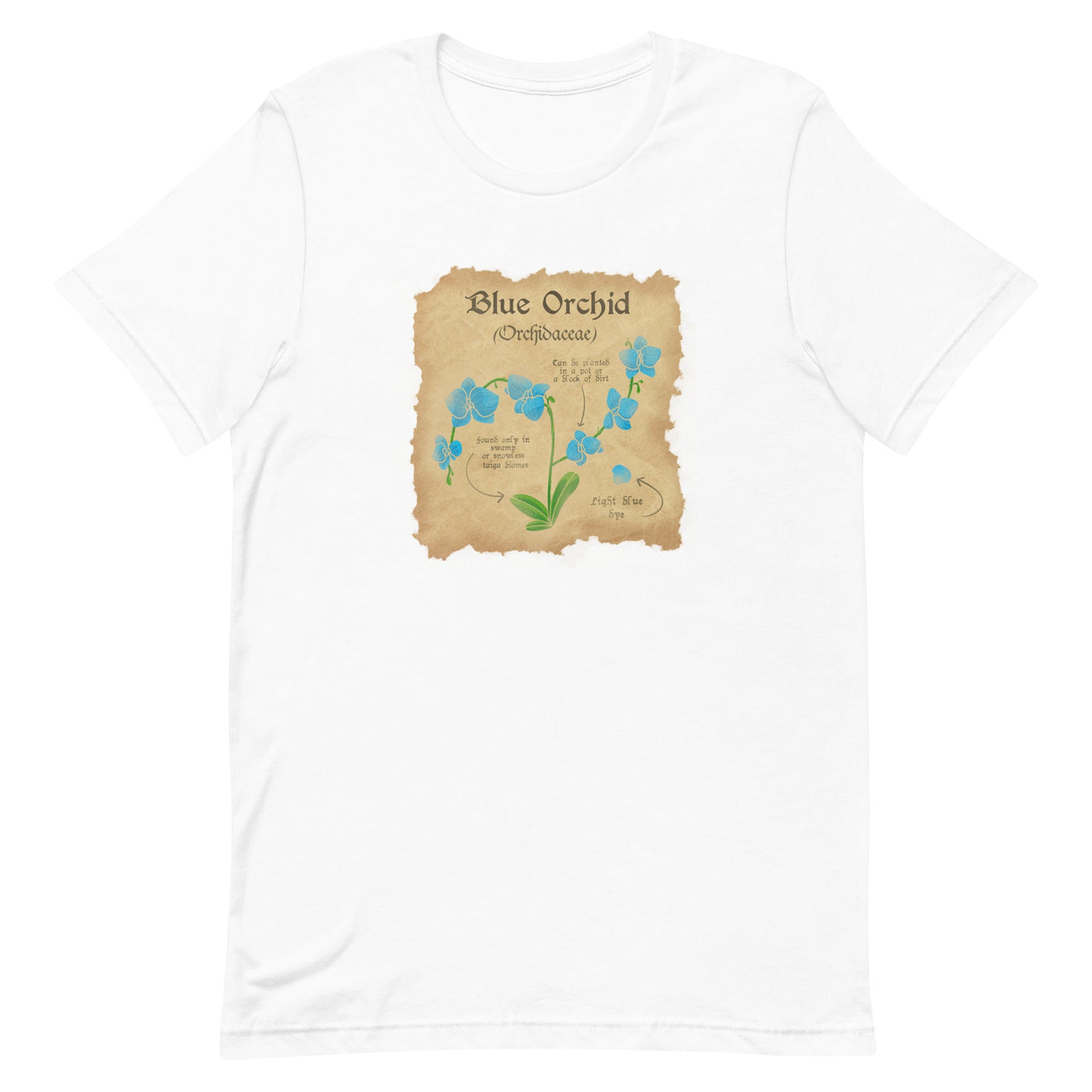 Blue Orchid | Unisex t-shirt | Minecraft Threads and Thistles Inventory White XS 