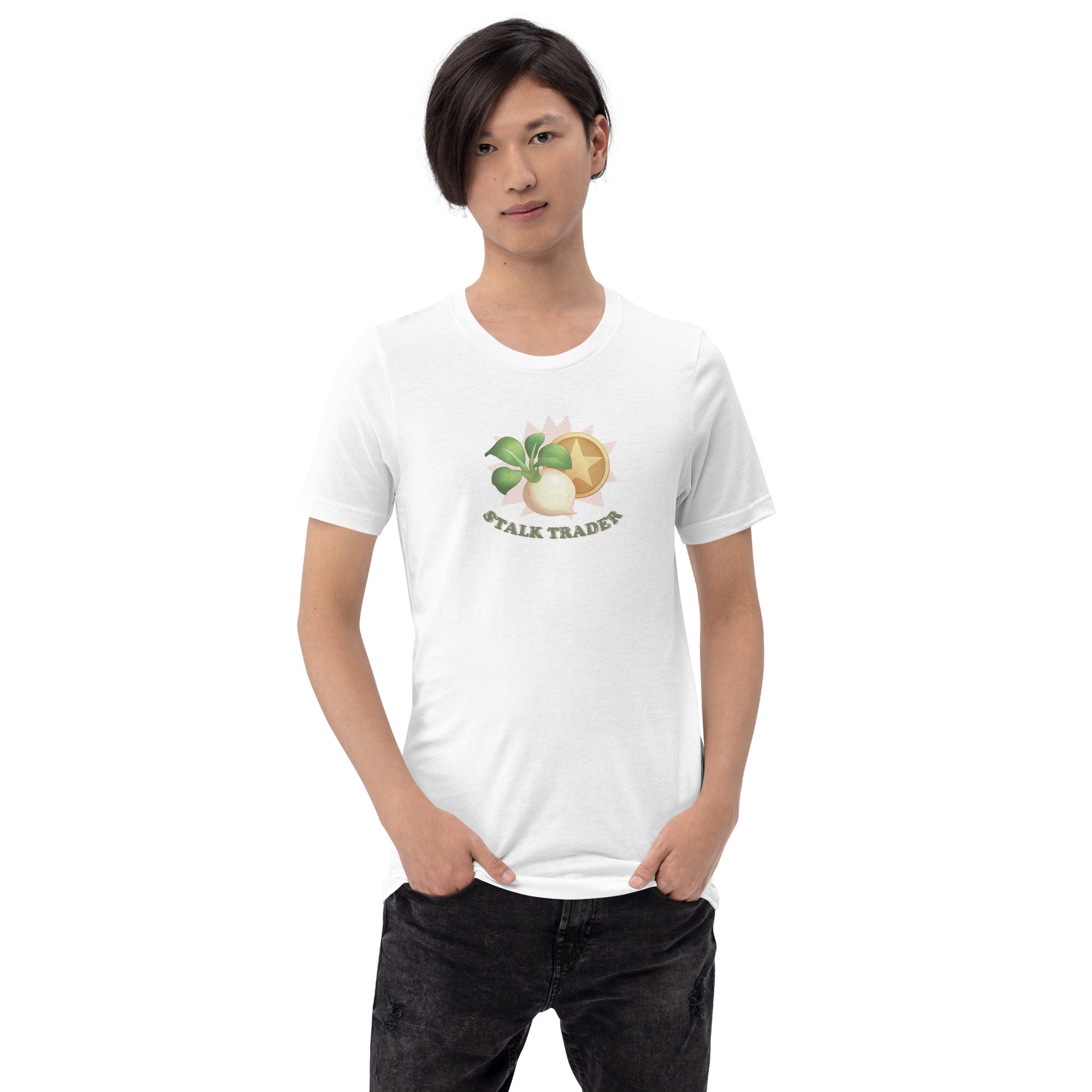 Stalk Trader | Short-Sleeve Unisex T-Shirt | Animal Crossing Threads and Thistles Inventory 