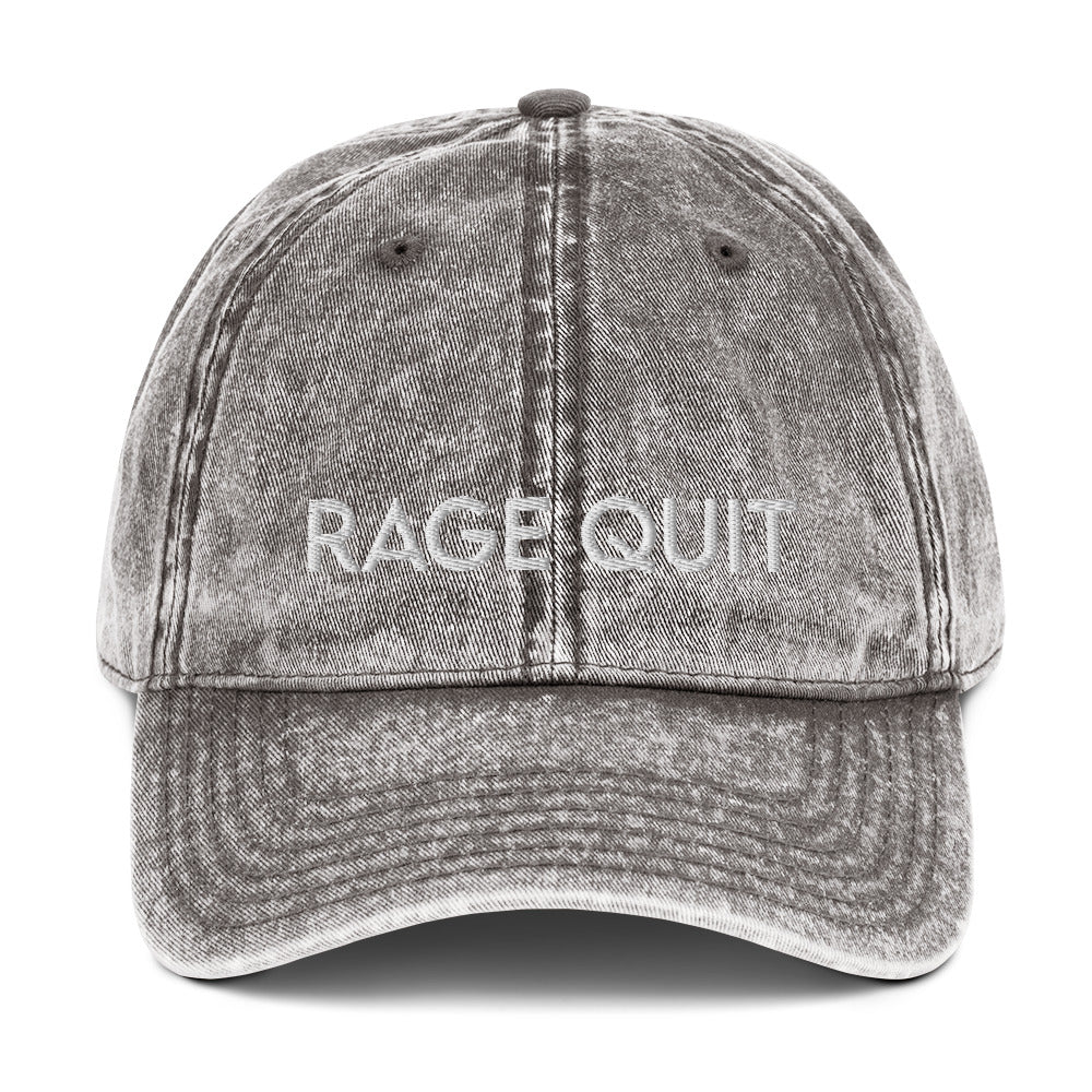 Rage Quit | Vintage Denim Cap Threads and Thistles Inventory Charcoal Grey 
