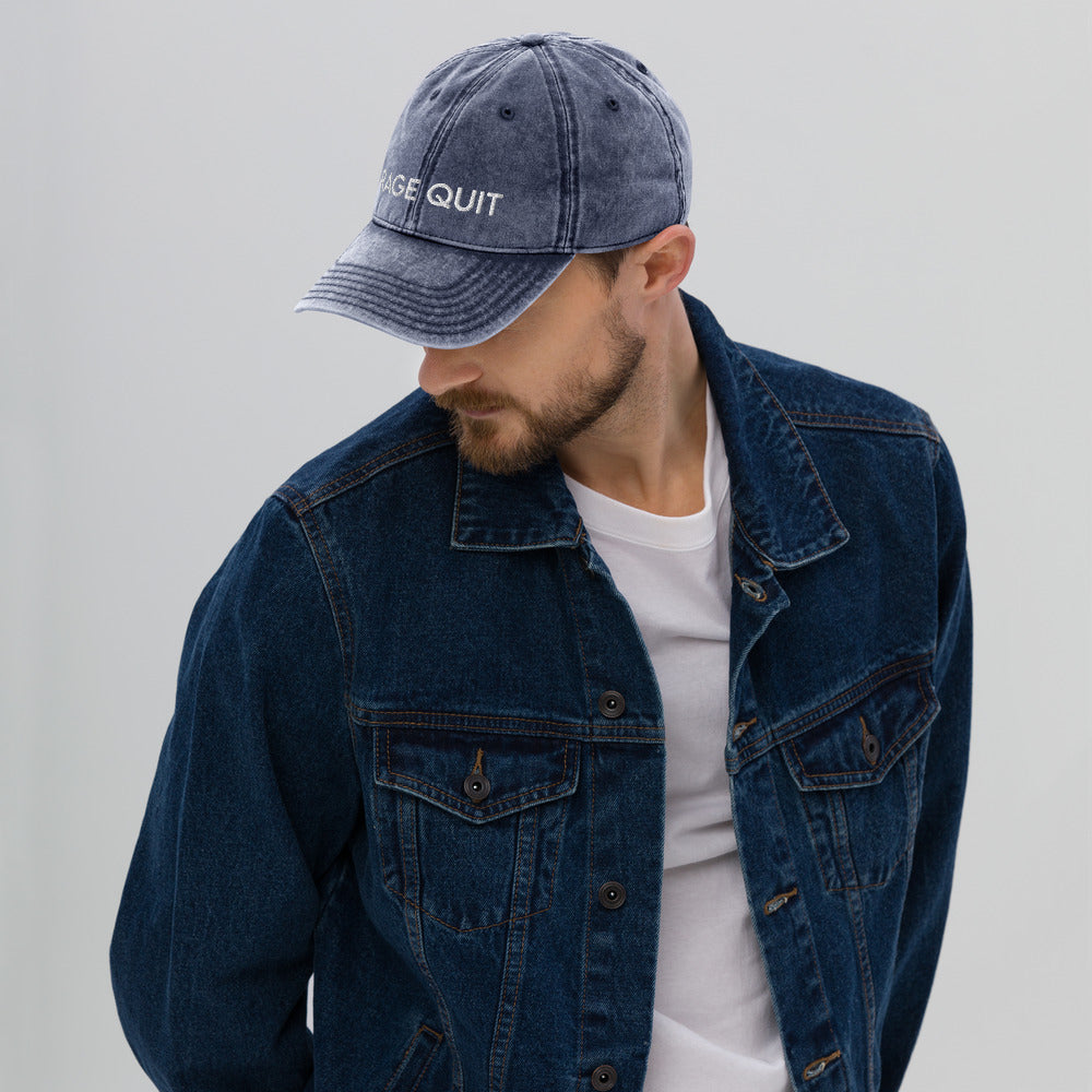 Rage Quit | Vintage Denim Cap Threads and Thistles Inventory 