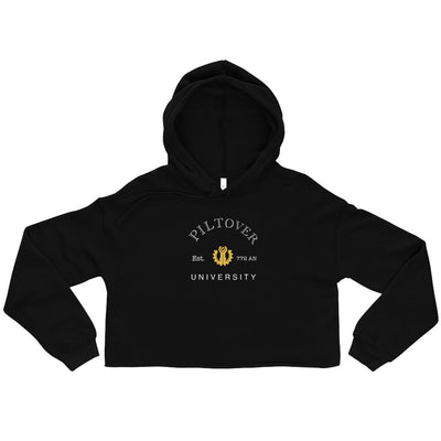 Piltover University | Crop Hoodie | League of Legends Threads and Thistles Inventory Black S 