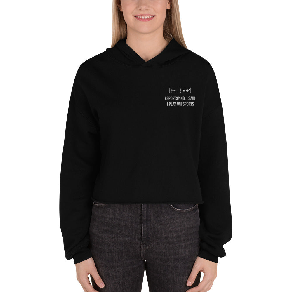 Wii Sports | Embroidered Crop Hoodie | Feminist Gamer Threads and Thistles Inventory 