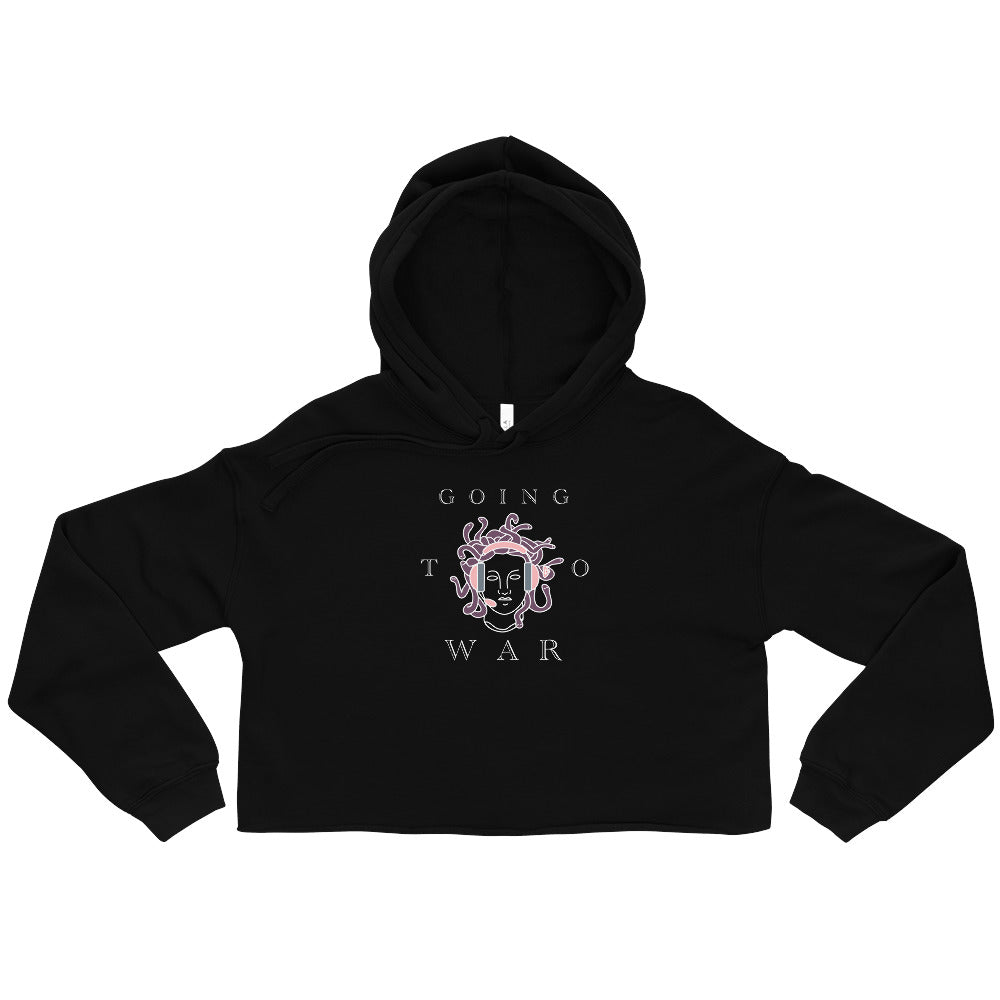 Going to War | Crop Hoodie | Feminist Gamer Threads and Thistles Inventory Black S 