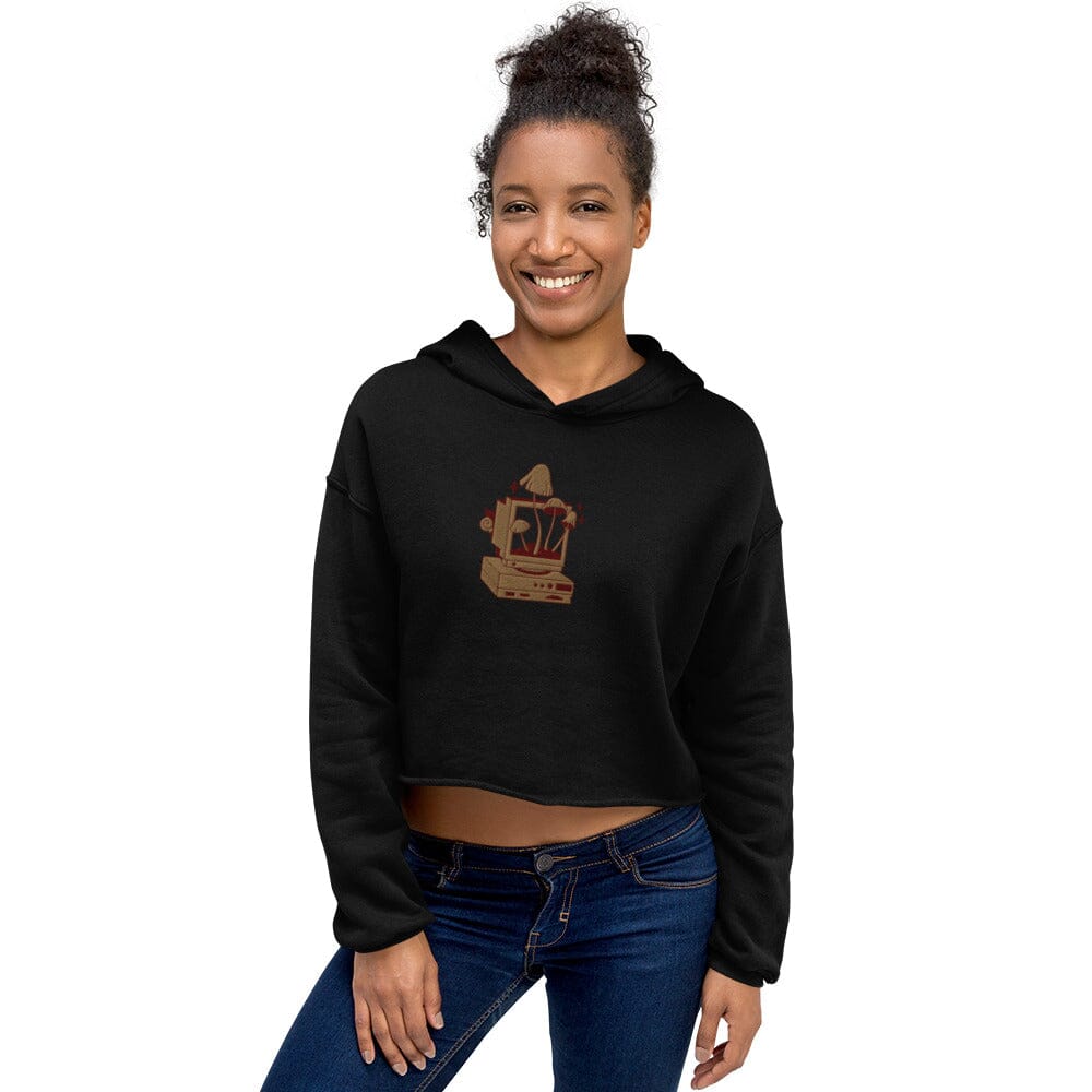 Cozy PC Gaming | Embroidered Crop Hoodie | Cozy Gamer Threads & Thistles Inventory 
