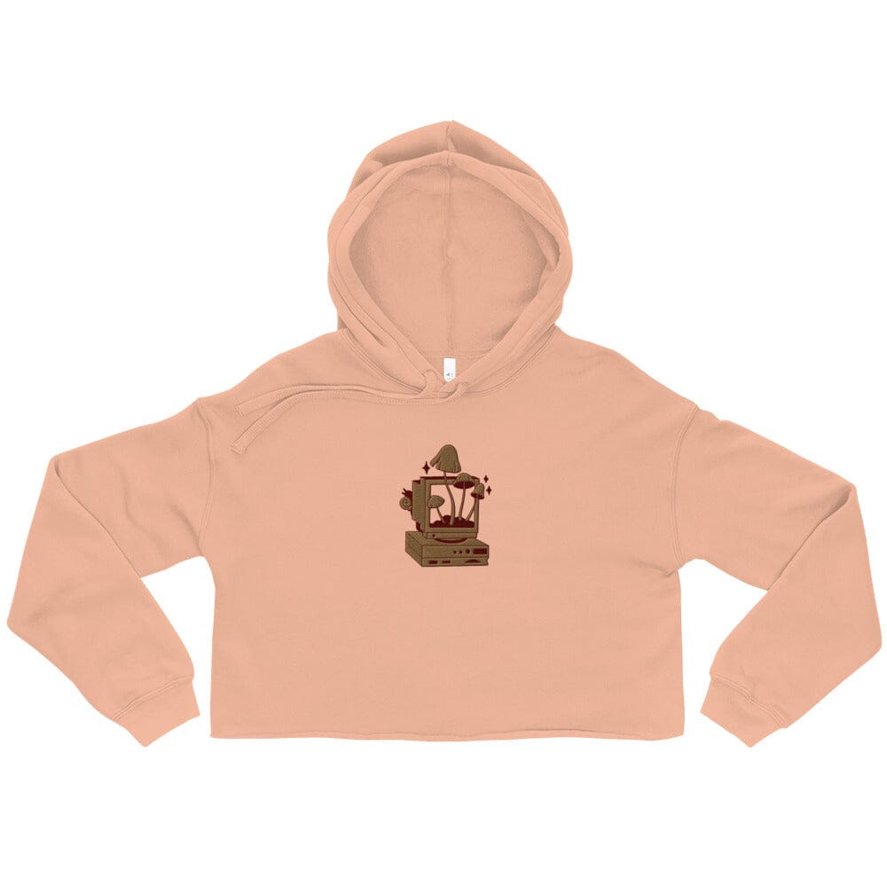 Cozy PC Gaming | Embroidered Crop Hoodie | Cozy Gamer Threads & Thistles Inventory Peach S 